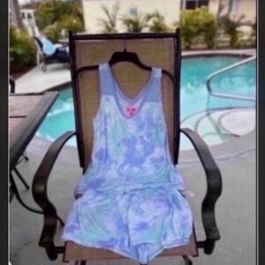 Betsey Johnson Blue and Purple Pajama Set